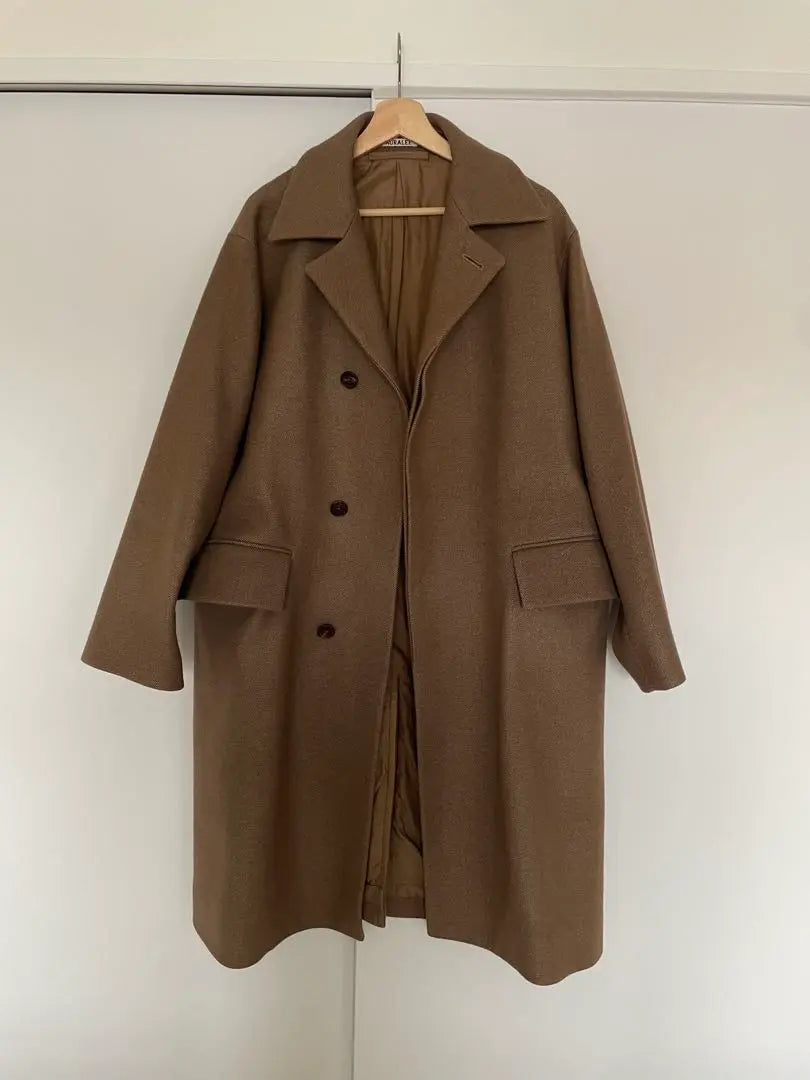 Wool Silk Melton Soutien Collar Coat