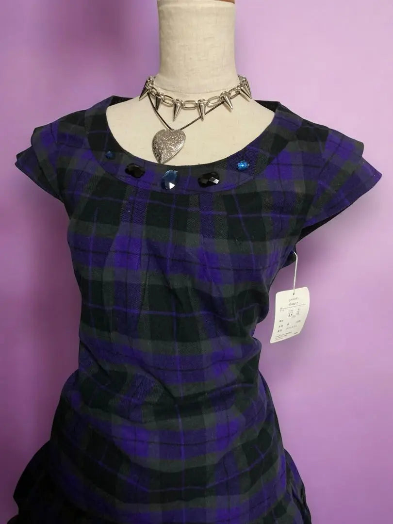 Vestido corto con volantes y cuadros estilo grunge de hadas de los años 2000 de NANA