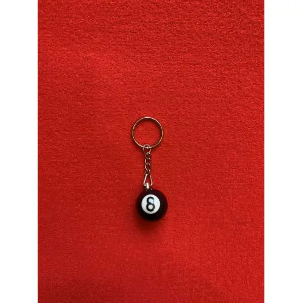 Eightball Keychain Billiards 8 Ball Keyring Strap Black