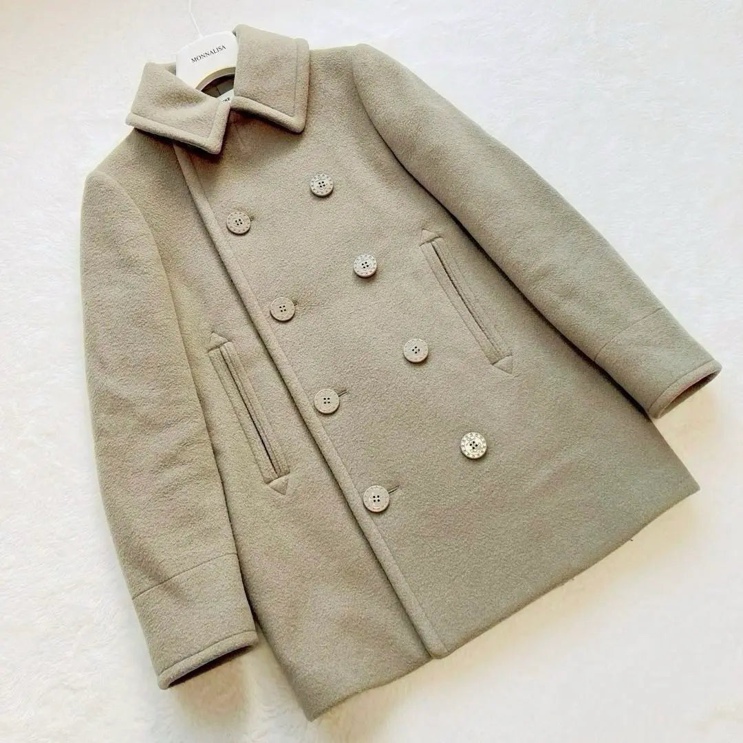 HYKE Peacoat Wool Melton Wool Double Anchor Button