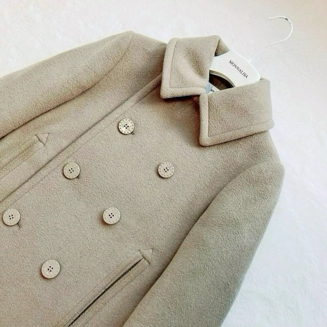 HYKE Peacoat Wool Melton Wool Double Anchor Button