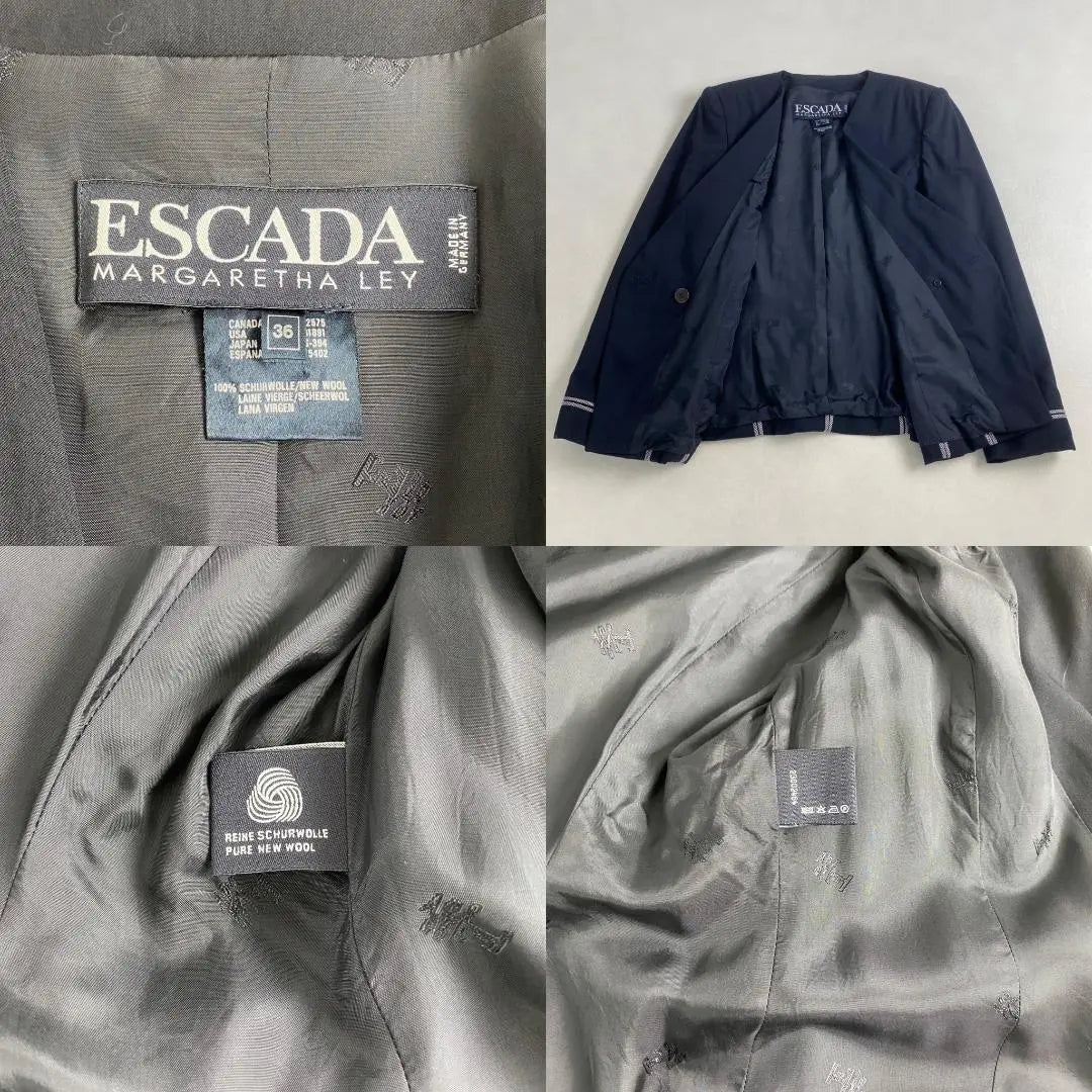 Escada suit set up, no collar, double, rare design, made in Germany