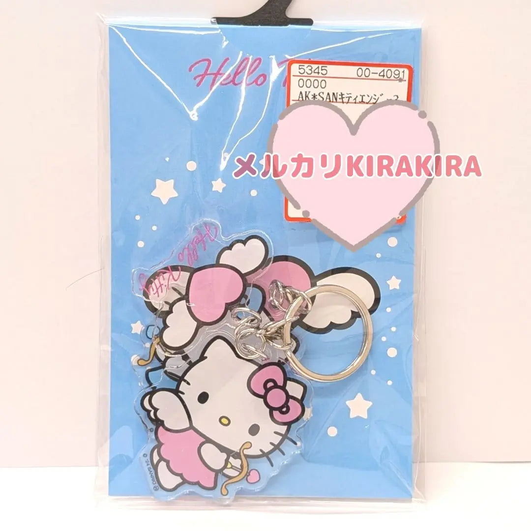 Angel Kitty 3-row acrylic charm