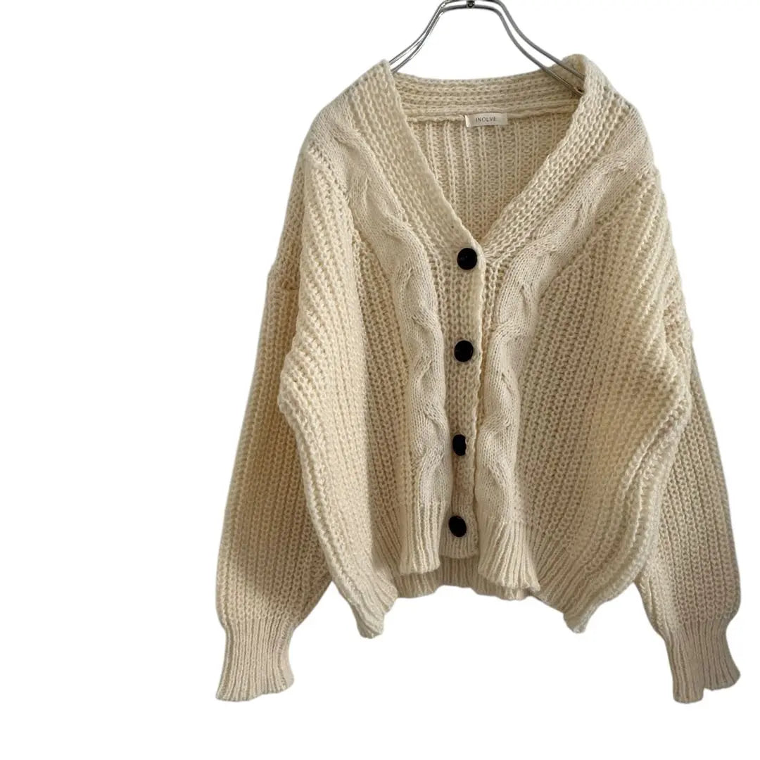 INOLVE Overfit Mick Scram Nit Cardigan Haori | INOLVE オーバーフィット ミックスケーブル ニット カーディガン 羽織り