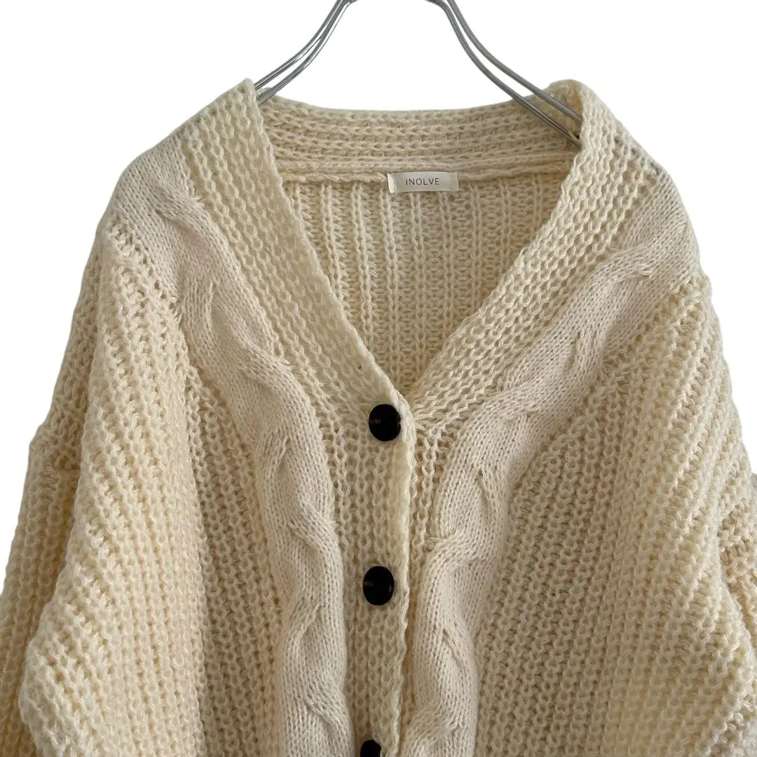 INOLVE Overfit Mick Scram Nit Cardigan Haori | INOLVE オーバーフィット ミックスケーブル ニット カーディガン 羽織り