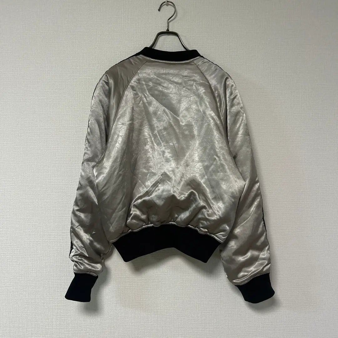 Club Angel Silver Shiny No Collar Blouson Jacket MA-1