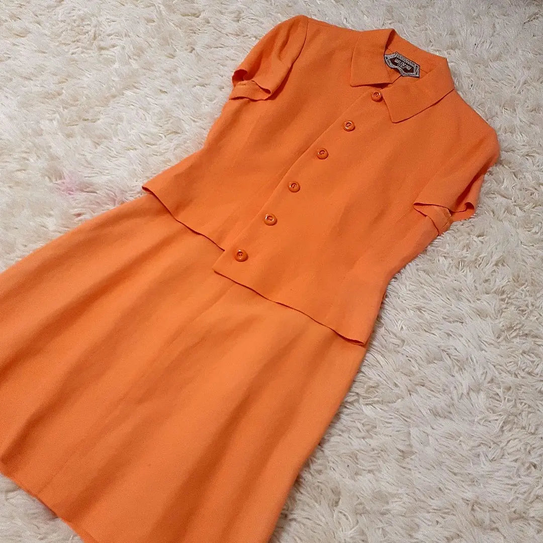 MarleneDam Italy Orange Setup Two Piece Short Sleeve | MARLENEDAM ITALY　オレンジ色　セットアップ　ツーピース　半袖