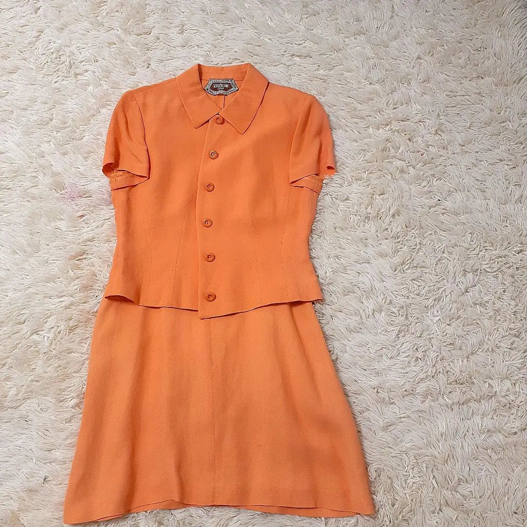 MarleneDam Italy Orange Setup Two Piece Short Sleeve | MARLENEDAM ITALY　オレンジ色　セットアップ　ツーピース　半袖