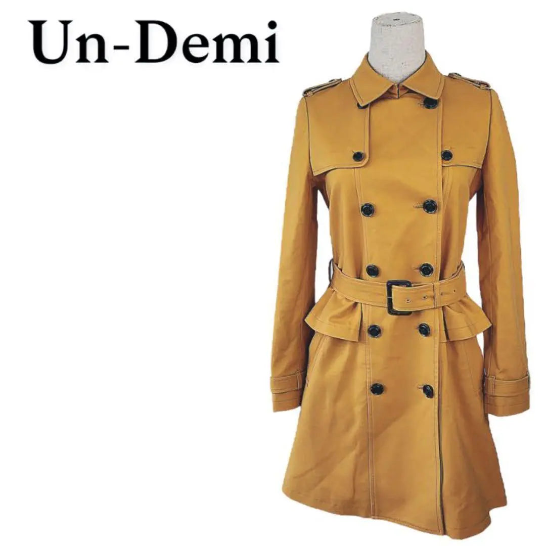 Andumi Trench Coat Cotton Blend Yellow Double Button Ruffles 1244