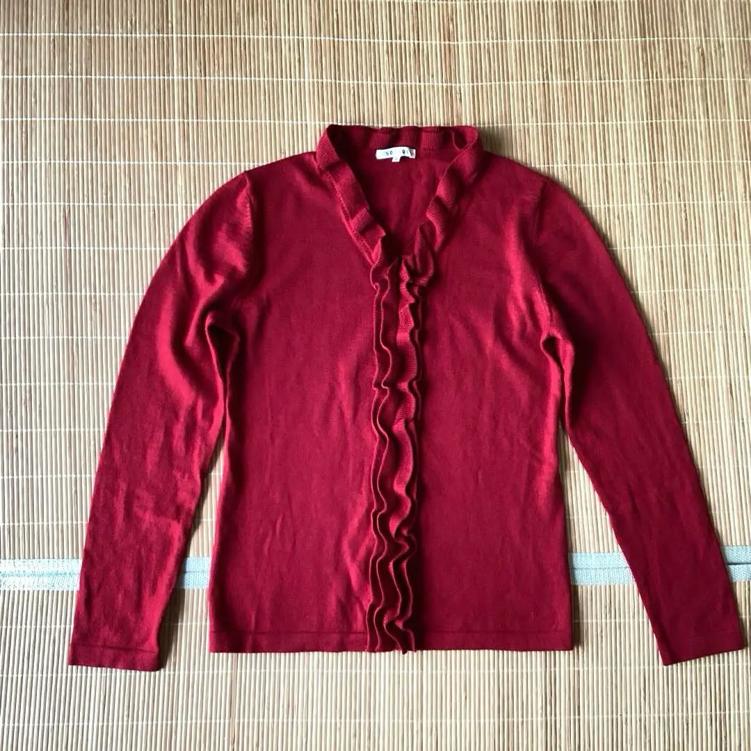 [SOFUOL Daimaru Department Store] 100% wool high quality Italian yarn red long sleeve knit 3ML