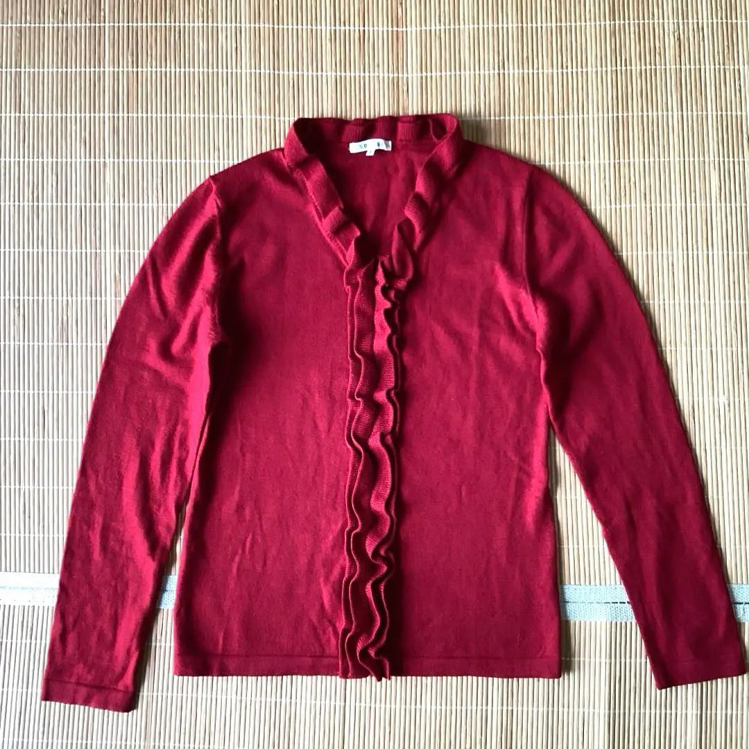 [SOFUOL Daimaru Department Store] 100% wool high quality Italian yarn red long sleeve knit 3ML