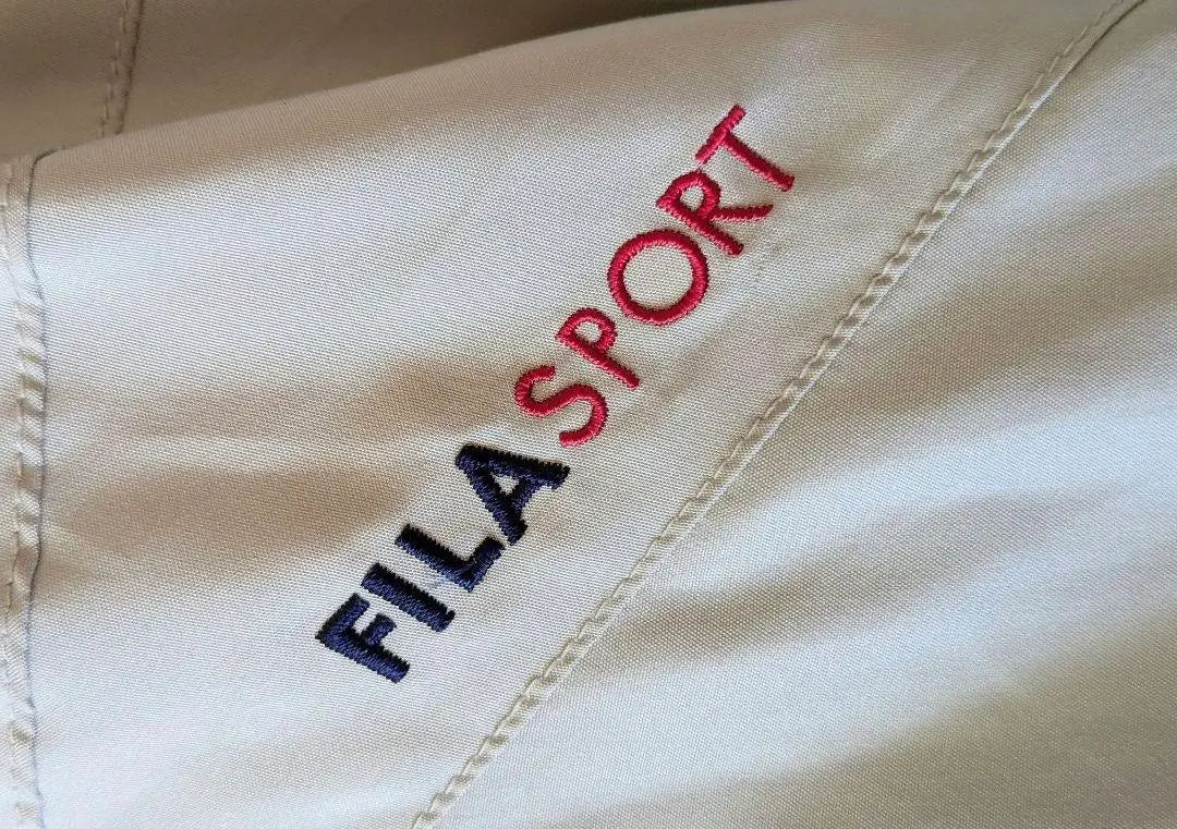 Filosports ⿻ Large size hood with cotton cotton down jacket beige LL