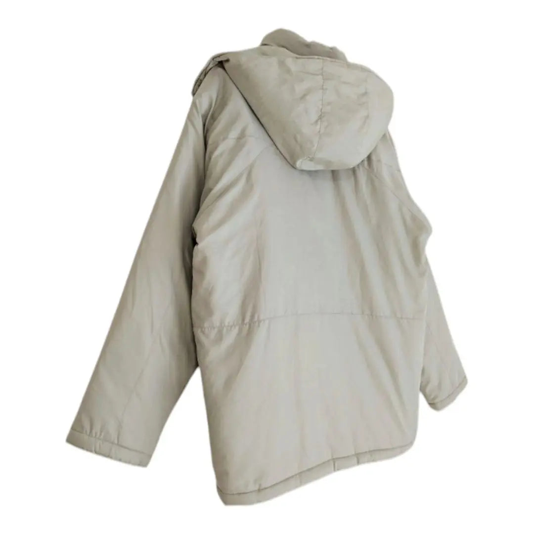 Filosports ⿻ Large size hood with cotton cotton down jacket beige LL