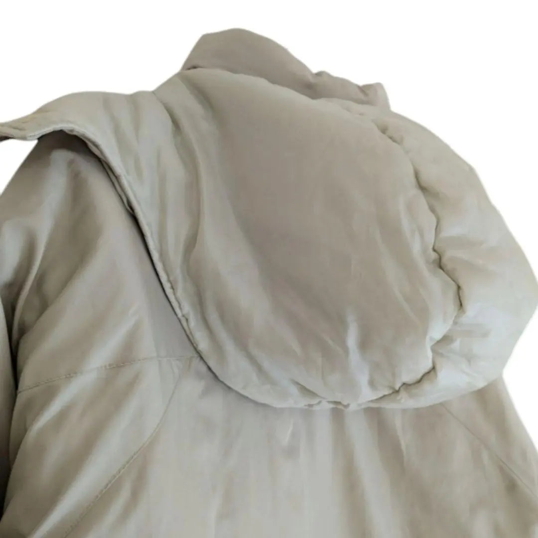 Filosports ⿻ Large size hood with cotton cotton down jacket beige LL