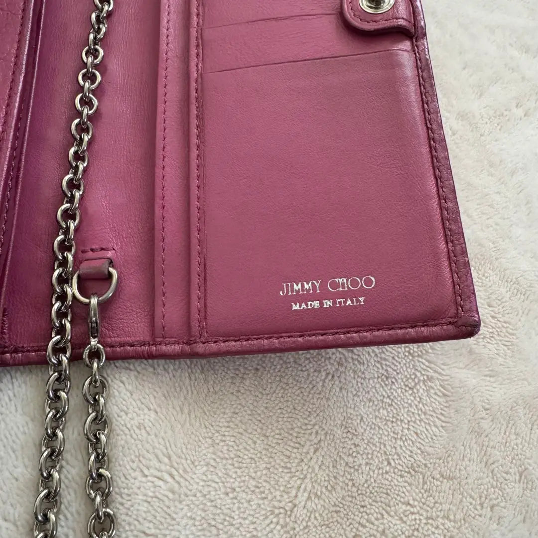 JIMMY CHOO Jimmy Choo Studs Long Wallet Chain Wallet