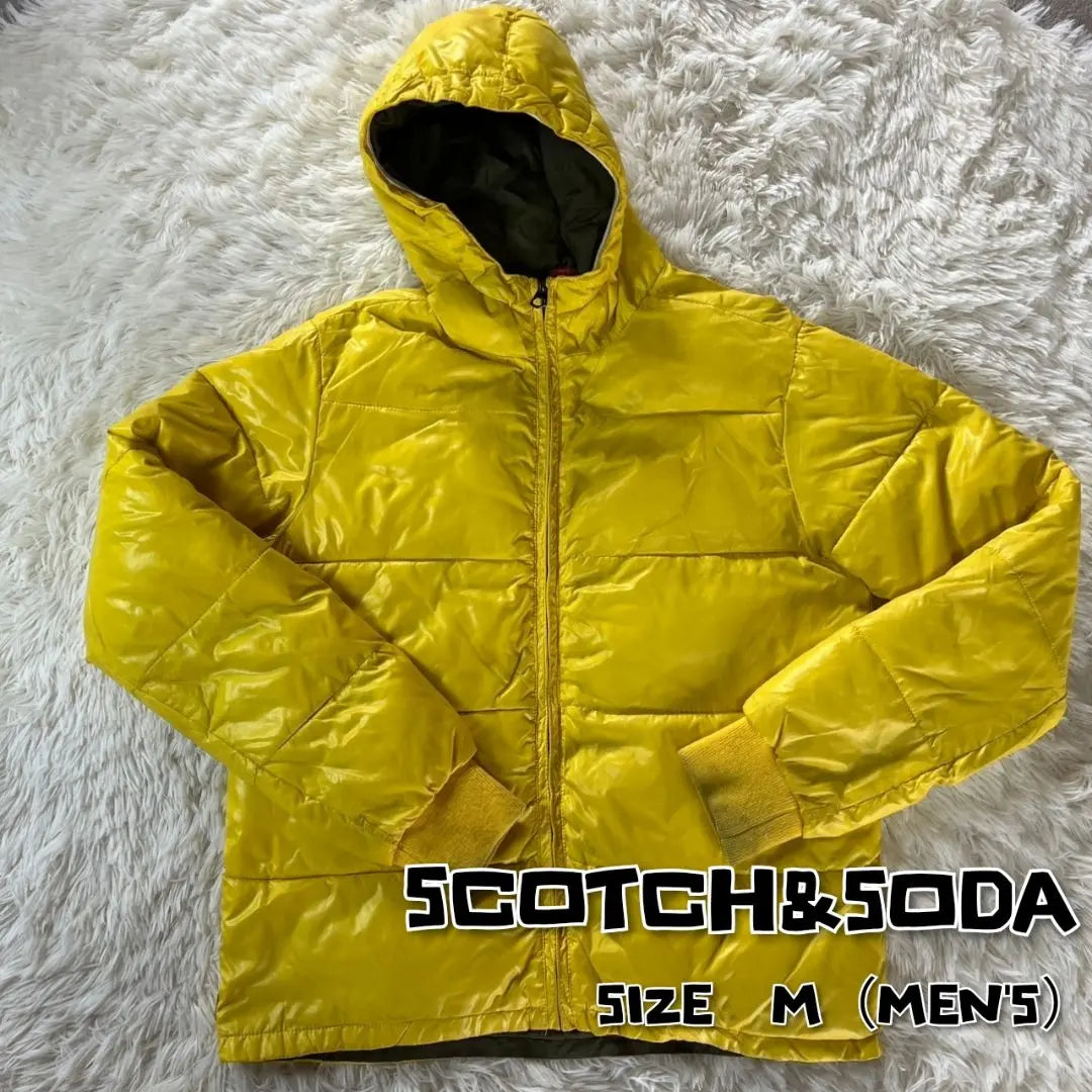 Scotch & Soda Hooded Nylon Jacket Men's M Yellow Fluorescent Color