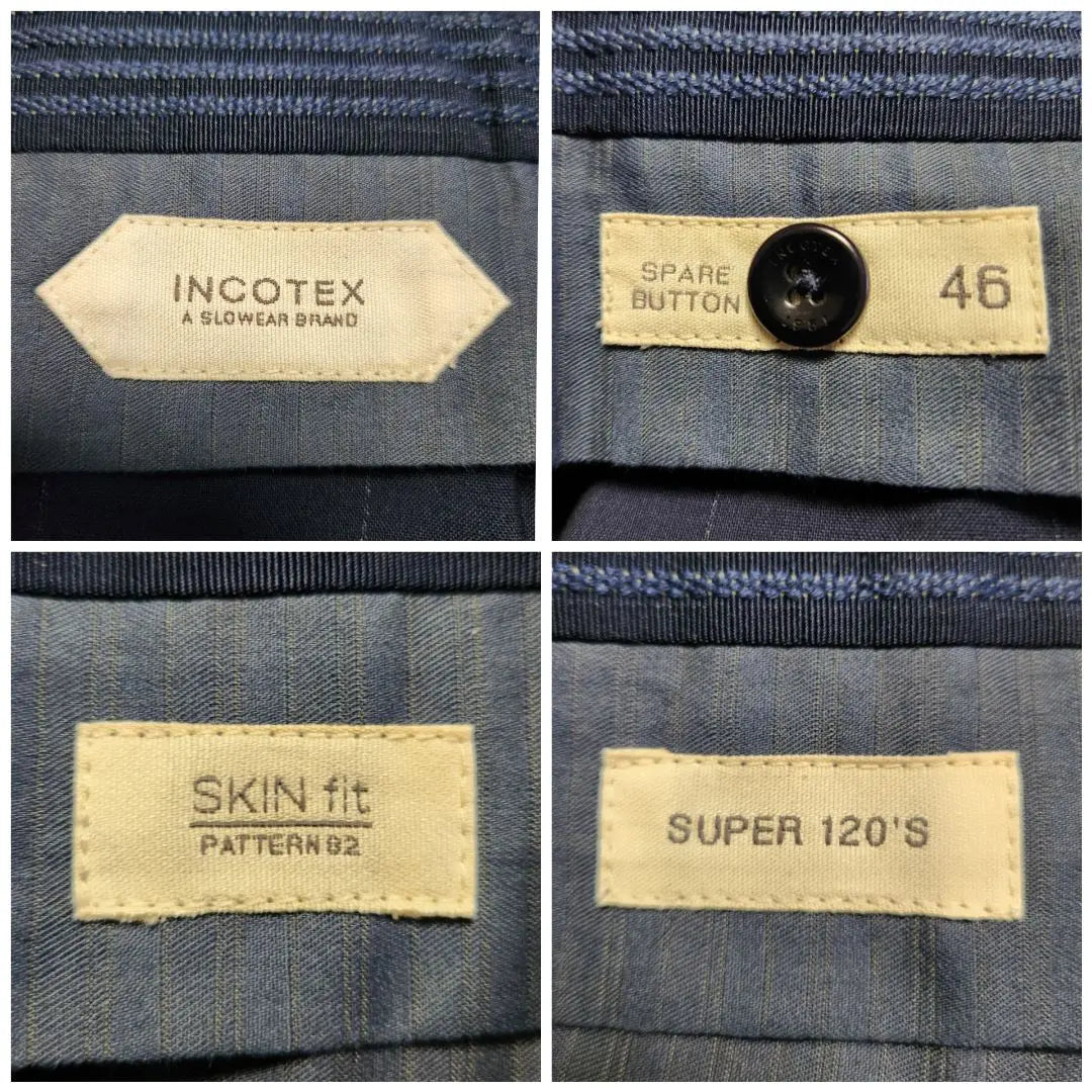 [Good condition] Inkotex Super120s 1p Windpen Dark Blue 46 Spring/Summer