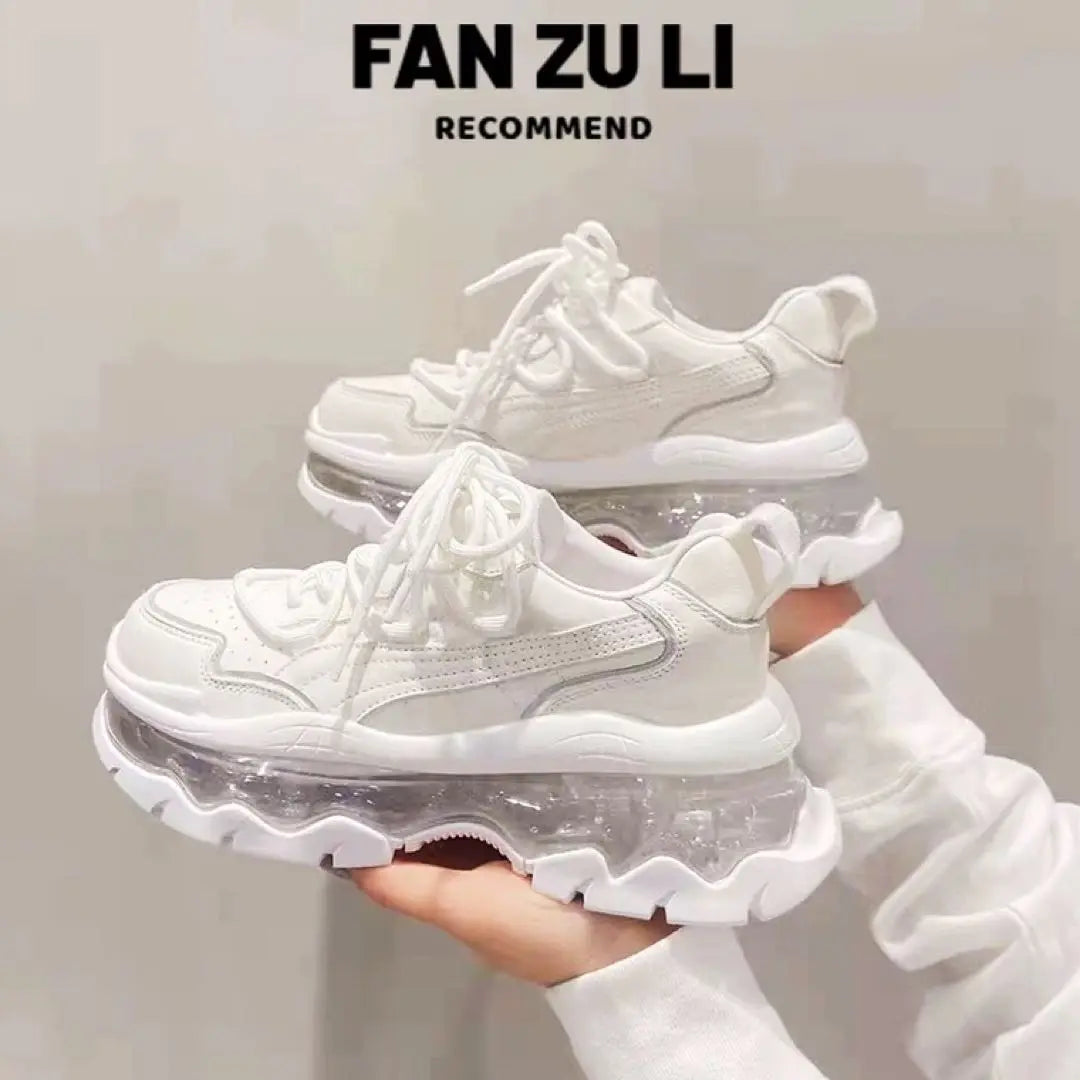 Stylish platform sneakers, clear sole, suitable for going out/outdoors