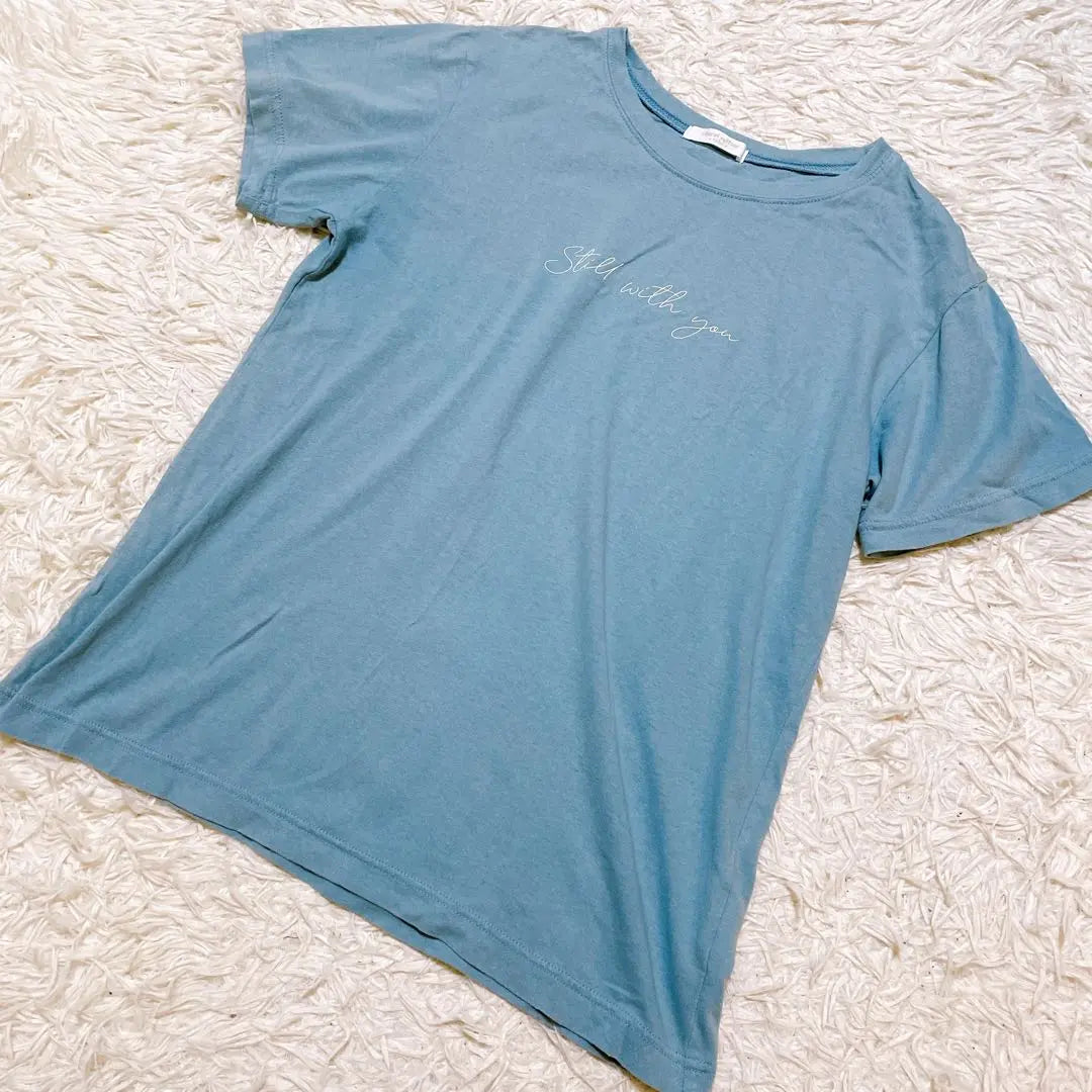 [Popular] Camiseta Chocolafine Robe algodón 100 logo manga corta azul claro | 【大人気】ショコラフィネローブ 綿100 ロゴ入り 半袖 Tシャツ 水色 F