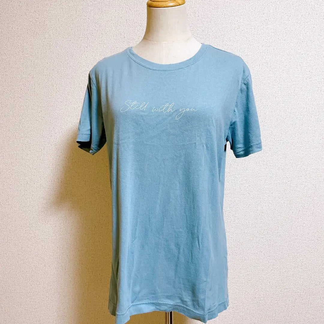 [Popular] Chocolafine Robe cotton 100 logo short sleeve T -shirt light blue | 【大人気】ショコラフィネローブ 綿100 ロゴ入り 半袖 Tシャツ 水色 F