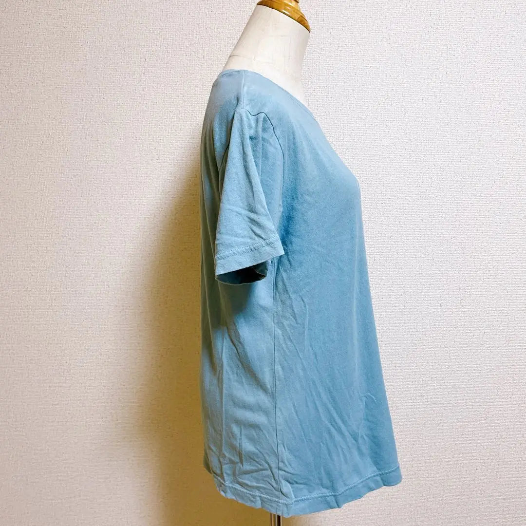 [Popular] Camiseta Chocolafine Robe algodón 100 logo manga corta azul claro | 【大人気】ショコラフィネローブ 綿100 ロゴ入り 半袖 Tシャツ 水色 F