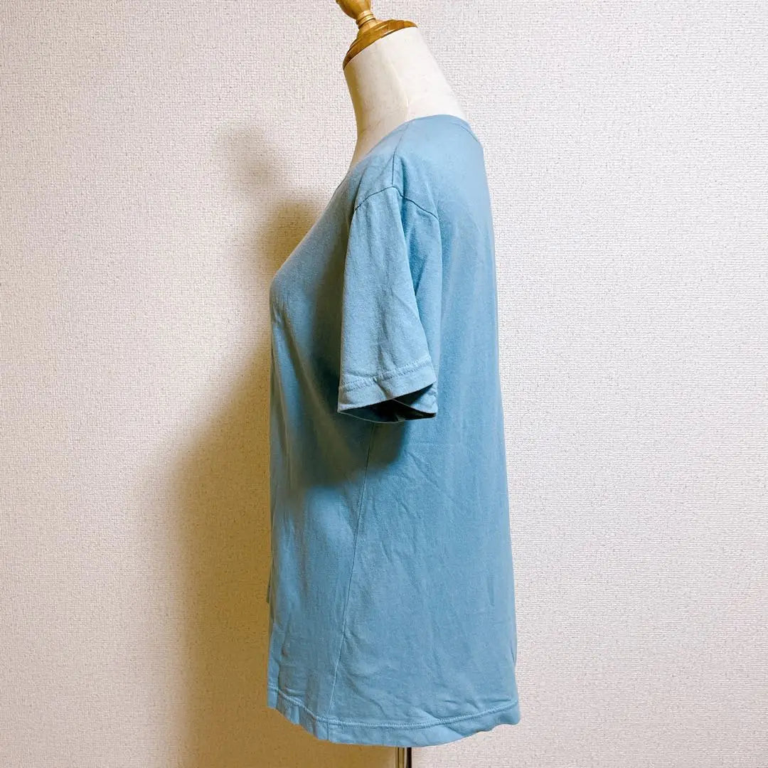 [Popular] Camiseta Chocolafine Robe algodón 100 logo manga corta azul claro | 【大人気】ショコラフィネローブ 綿100 ロゴ入り 半袖 Tシャツ 水色 F