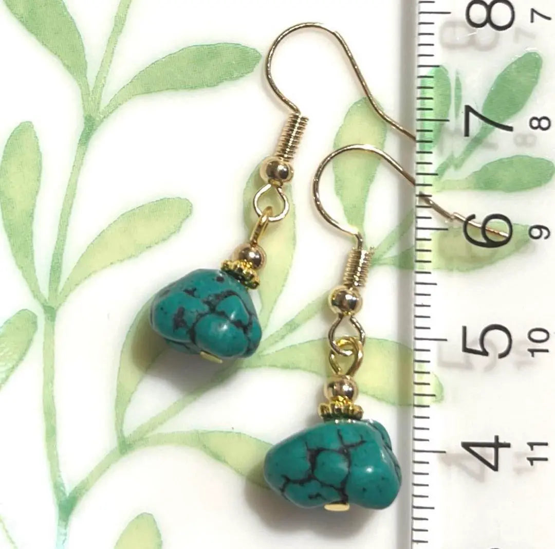 ☆THANK YOU SALE ☆Nugget Turquoise Earrings ☆Power Stone