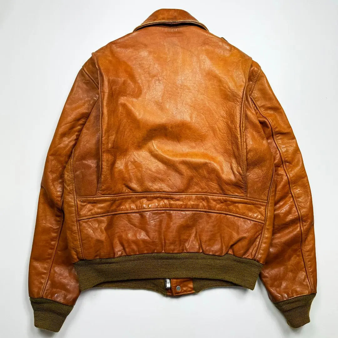 [Foto] A-2 Chaqueta de vuelo de cuero genuino 40 ◆ Ropa usada cuero vintage G-1 | 【ショット】A-2本革レザーフライトジャケット40◆古着ビンテージ革ジャンG-1