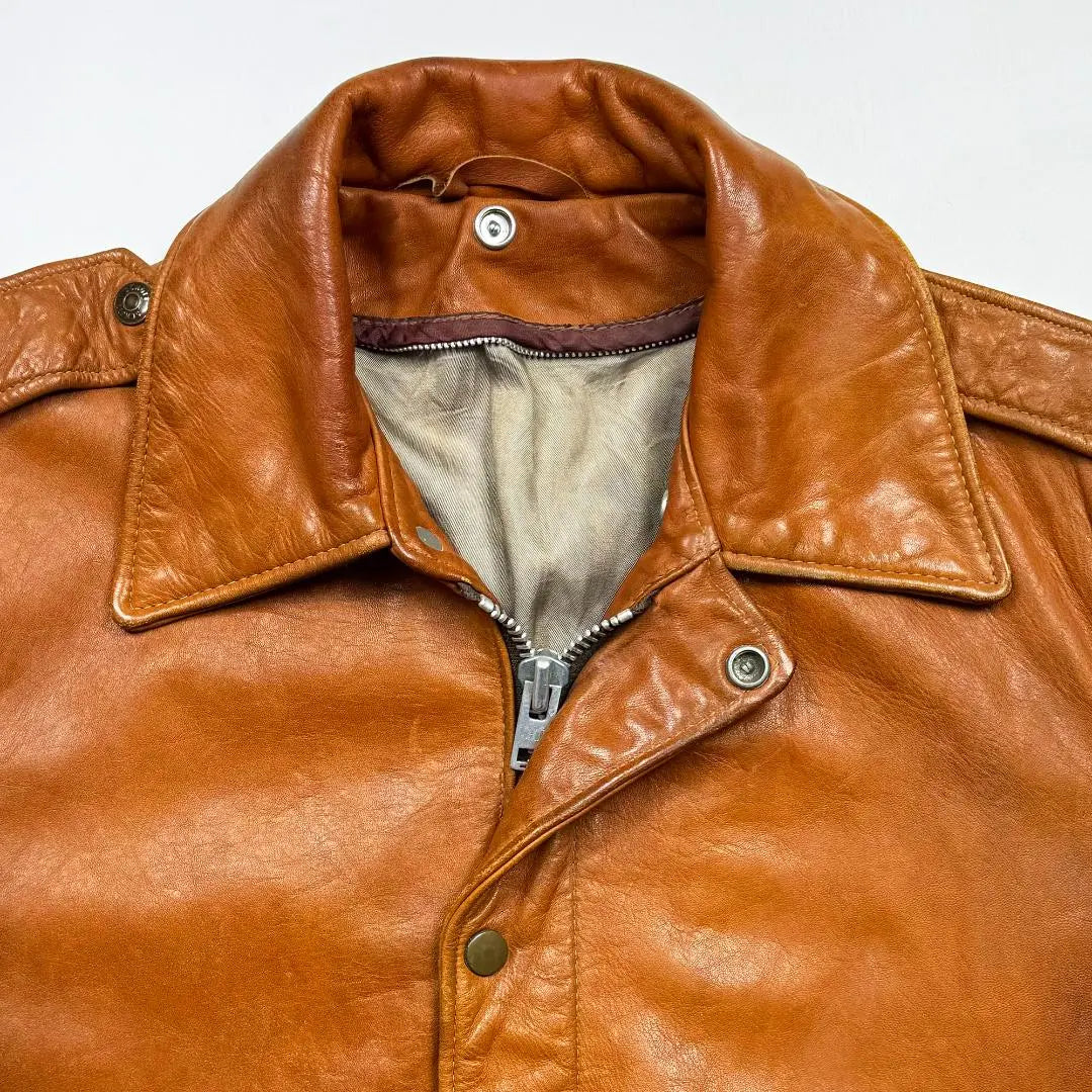 [Foto] A-2 Chaqueta de vuelo de cuero genuino 40 ◆ Ropa usada cuero vintage G-1 | 【ショット】A-2本革レザーフライトジャケット40◆古着ビンテージ革ジャンG-1