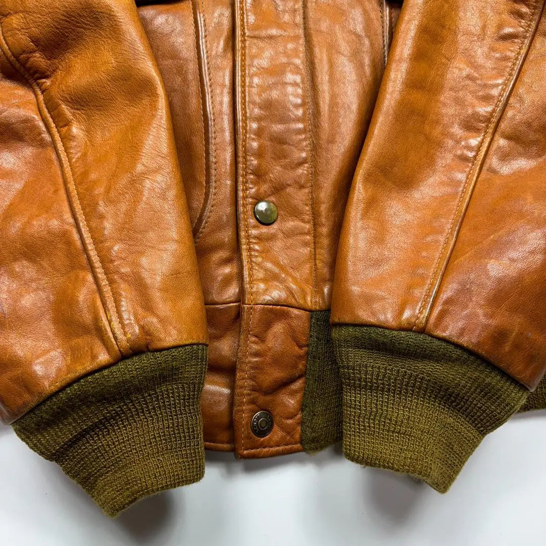 [Foto] A-2 Chaqueta de vuelo de cuero genuino 40 ◆ Ropa usada cuero vintage G-1 | 【ショット】A-2本革レザーフライトジャケット40◆古着ビンテージ革ジャンG-1