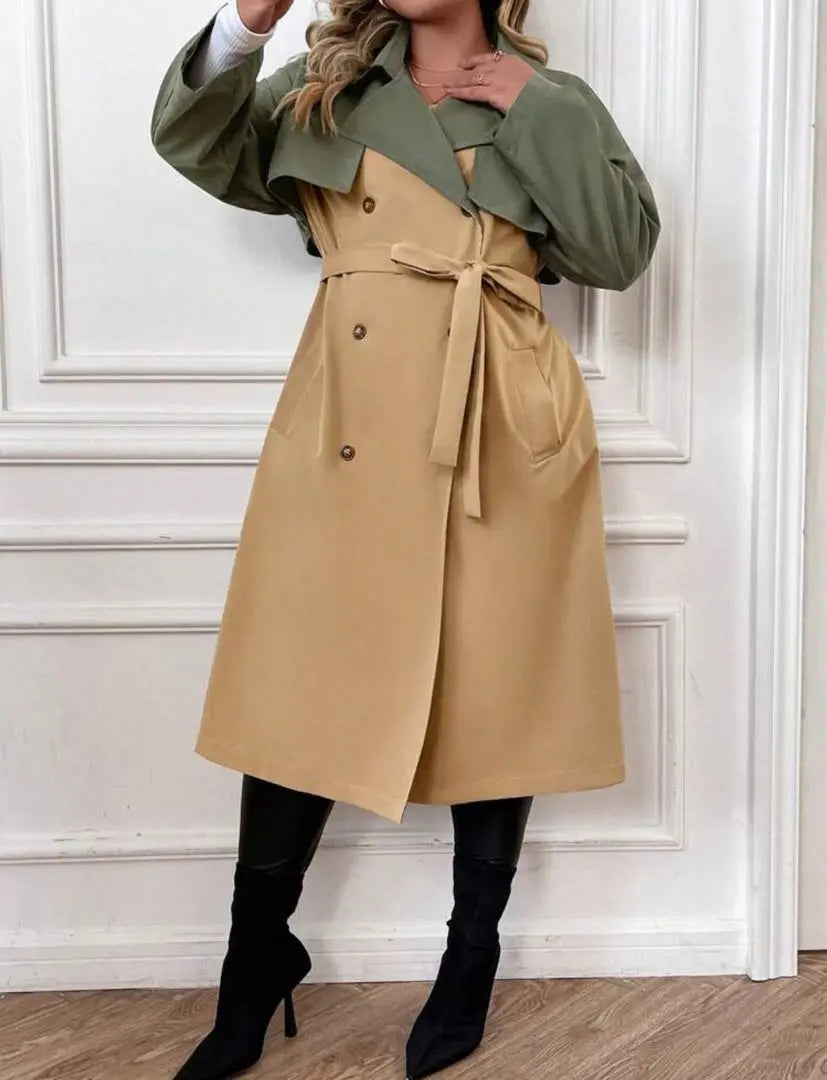 [3660] SHEIN bicolor trench coat 1XL