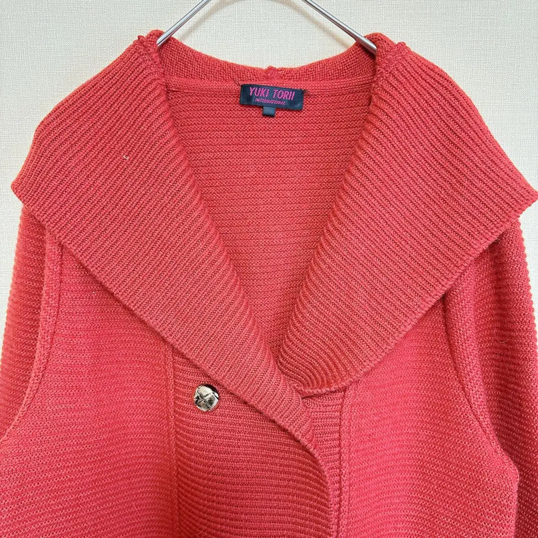 [Extremely beautiful] Yukitori Alpaca Mixed Knit Coat Food Orange 38 M 643