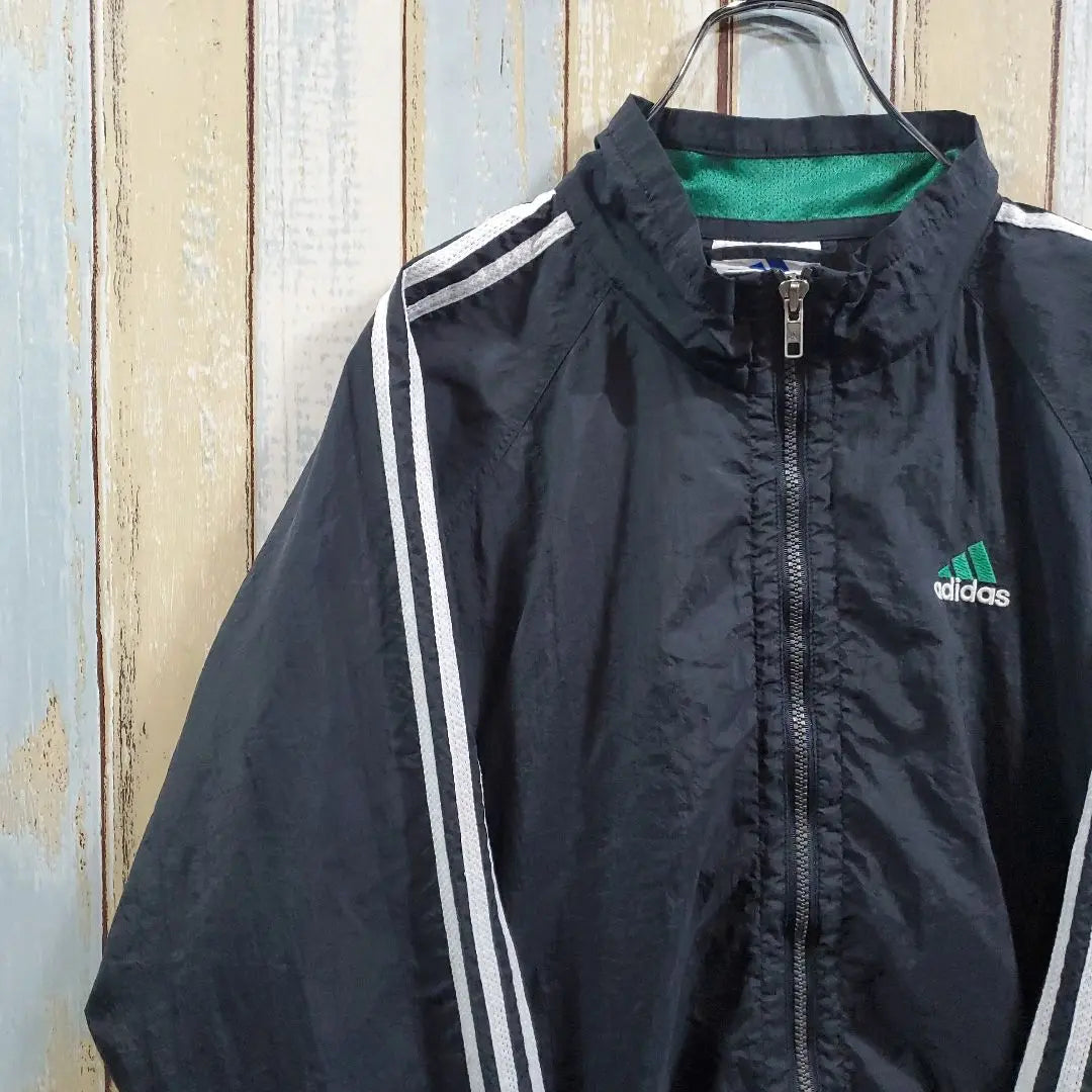 6 ☆ Años 90 ☆ Adidas ☆ Chaqueta de nailon ☆ Logotipo bordado ☆ Bordado de logotipo grande ☆ Talla L