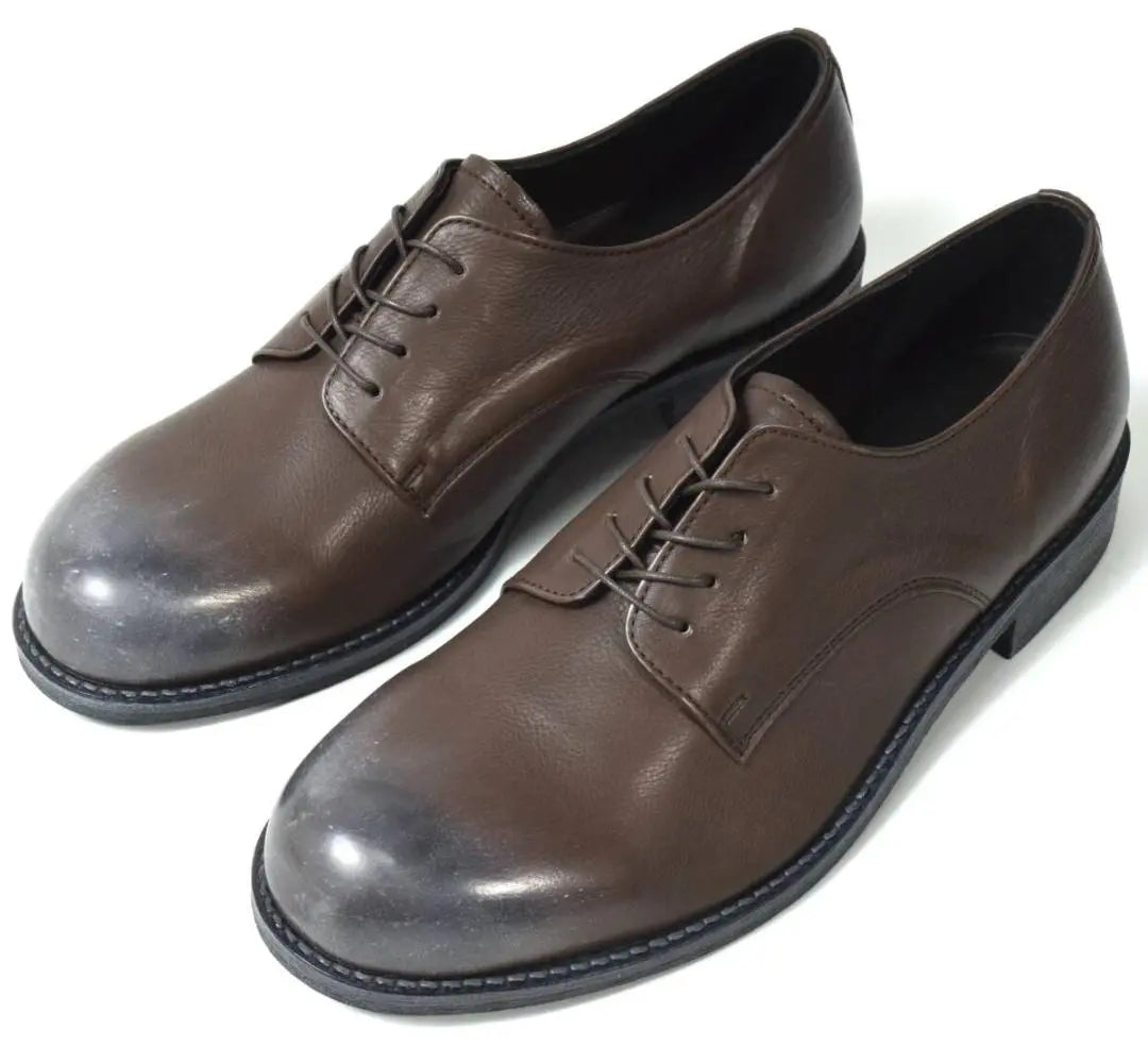 Unused Padrone Derby Plain Toe Shoes 42 Dark Brown