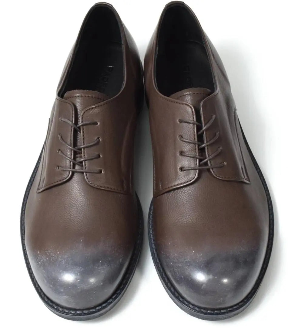 Unused Padrone Derby Plain Toe Shoes 42 Dark Brown