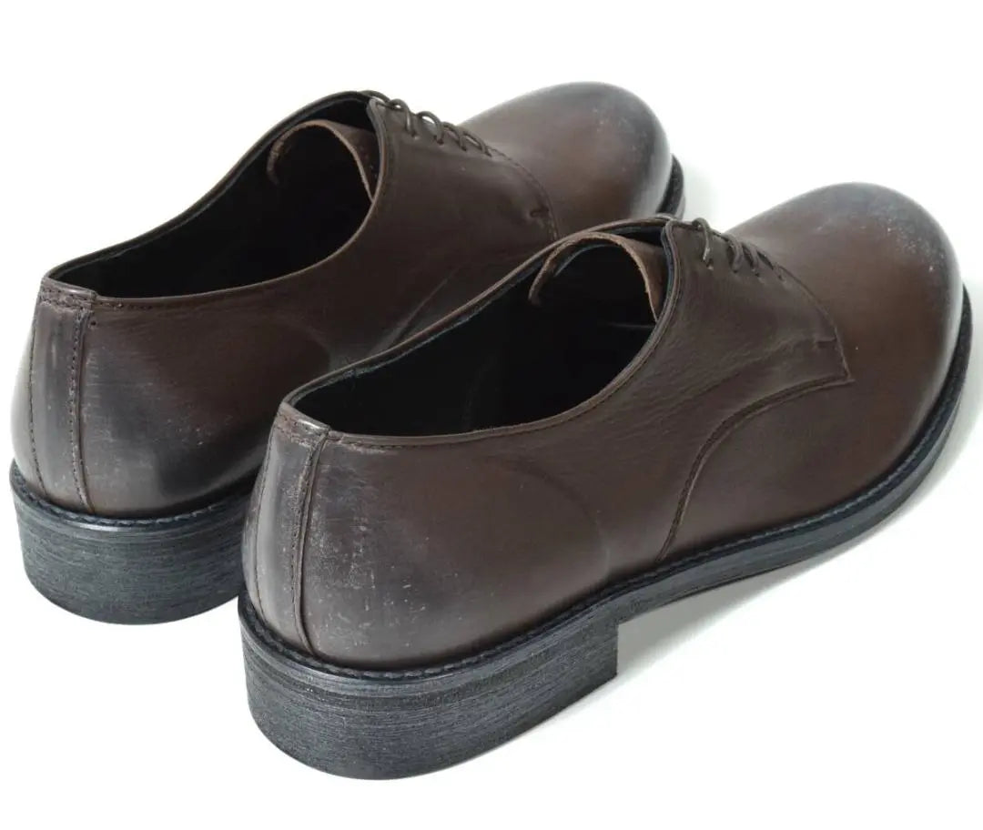 Unused Padrone Derby Plain Toe Shoes 42 Dark Brown