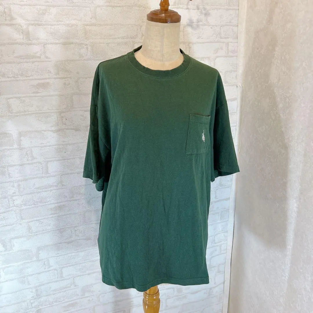 US POLO ASSN [L] Camisa BIGT/Bordado de un punto Verde musgo Otoño