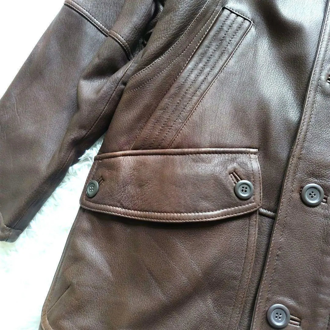 [Large size] deerskin deerskin leather jacket, lining all over pattern