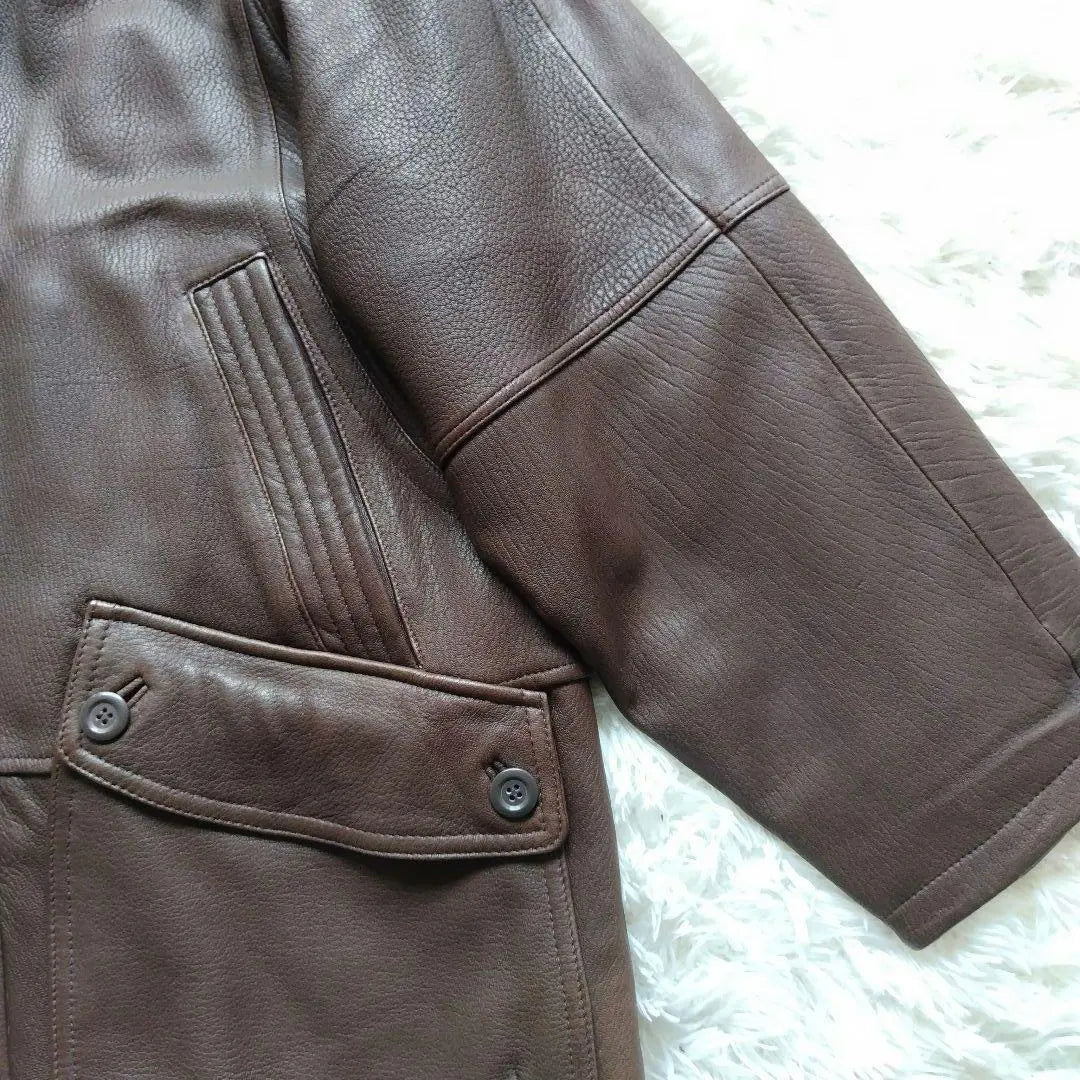 [Large size] deerskin deerskin leather jacket, lining all over pattern