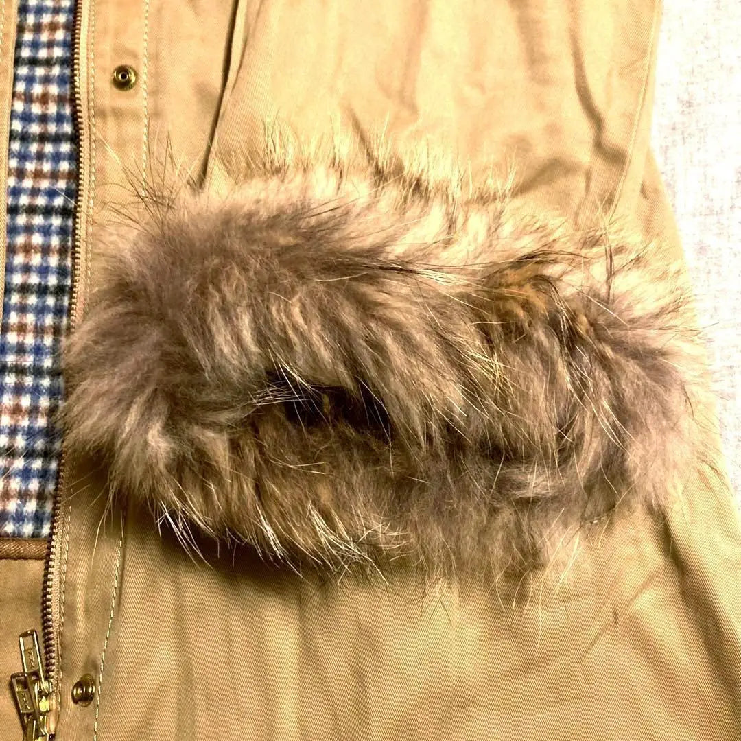 Suite Mountain Parka 2way Half Coat with Liner and Fur Beige