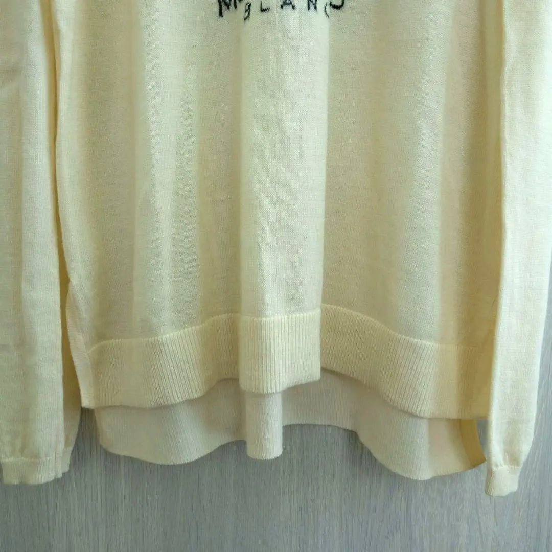 Morabito Tops Knit Sweater Long Sleeve Long T-Shirt Off-White M