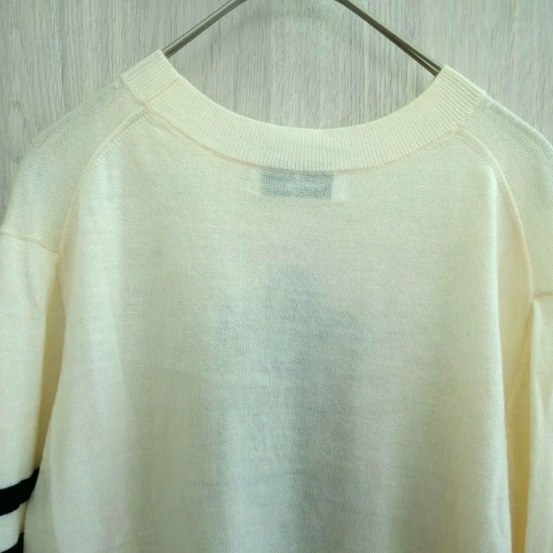 Morabito Tops Knit Sweater Long Sleeve Long T-Shirt Off-White M