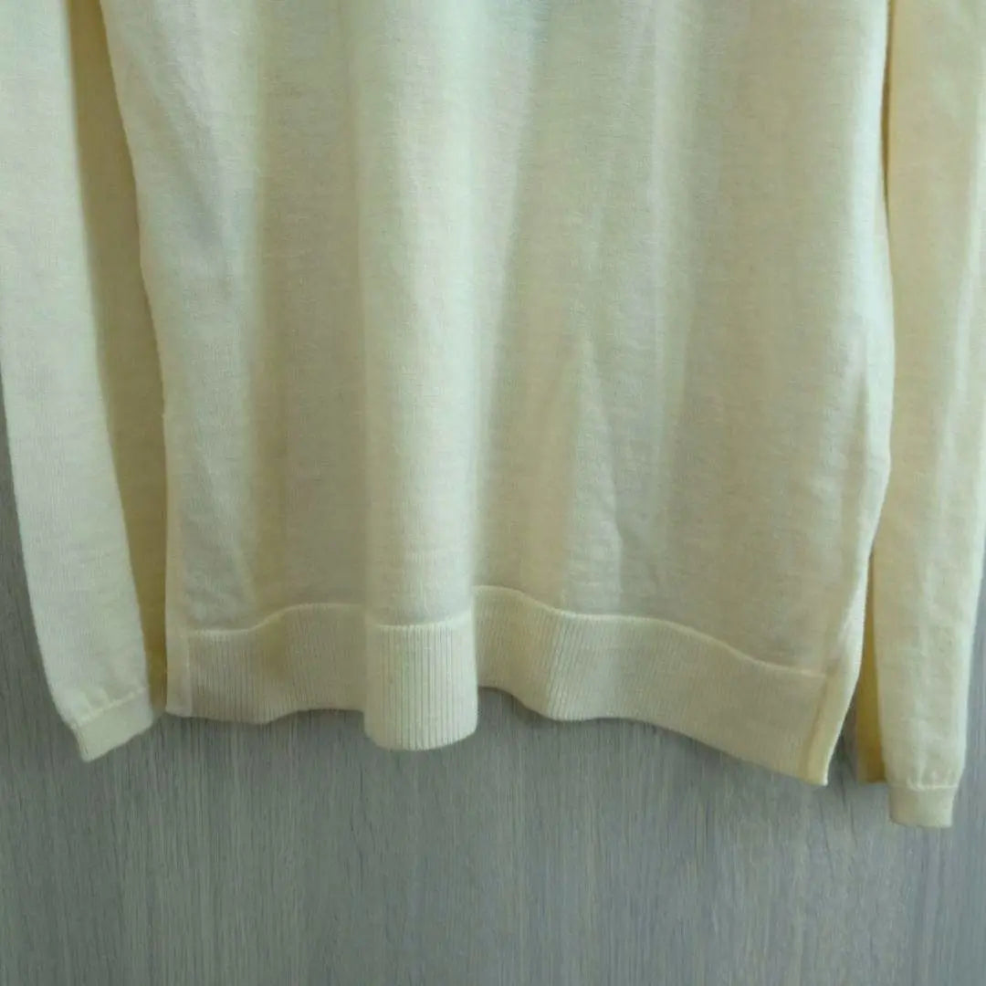 Morabito Tops Knit Sweater Long Sleeve Long T-Shirt Off-White M