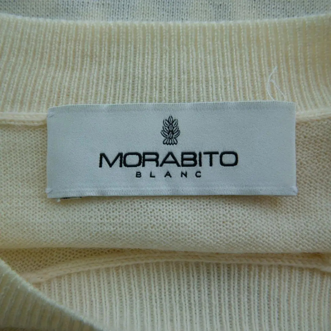 Morabito Tops Knit Sweater Long Sleeve Long T-Shirt Off-White M