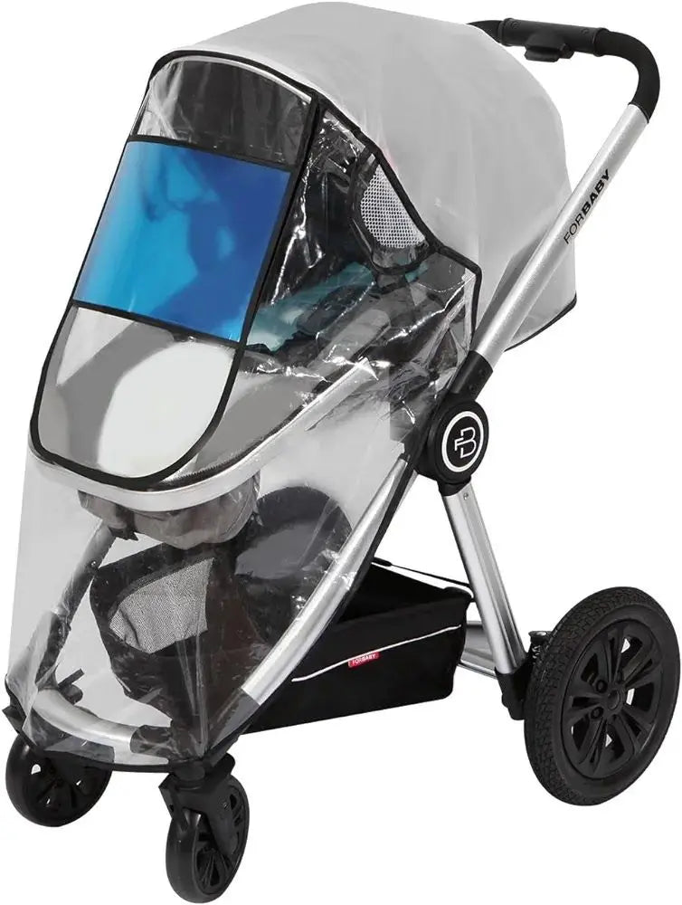 ⭐ Rain cover for stroller and buggy, with transparent window, common size, windproof, snowproof, rain and wind protection