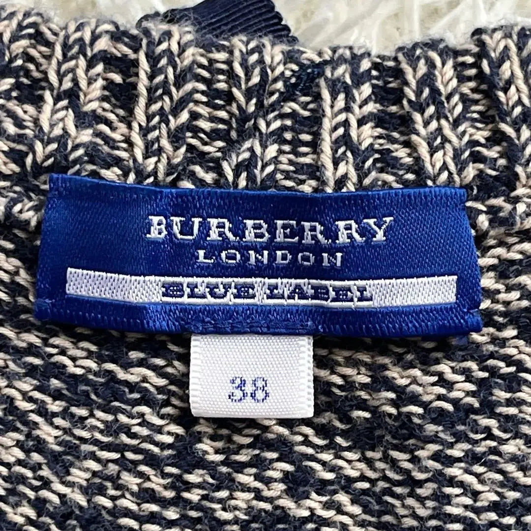 BURBERRY BLUELABEL Back ribbon short sleeve knit sweater cotton M