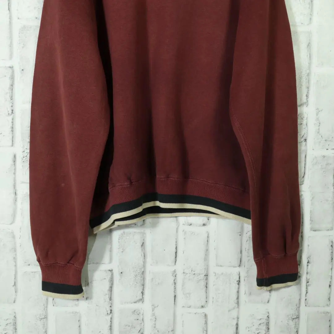 [Retro used clothes ◎ Super rare] 90s Half zip up back brushed sweatshirt | 【レトロ古着◎超希少】90s ハーフジップアップ 裏起毛スウェットトレーナー