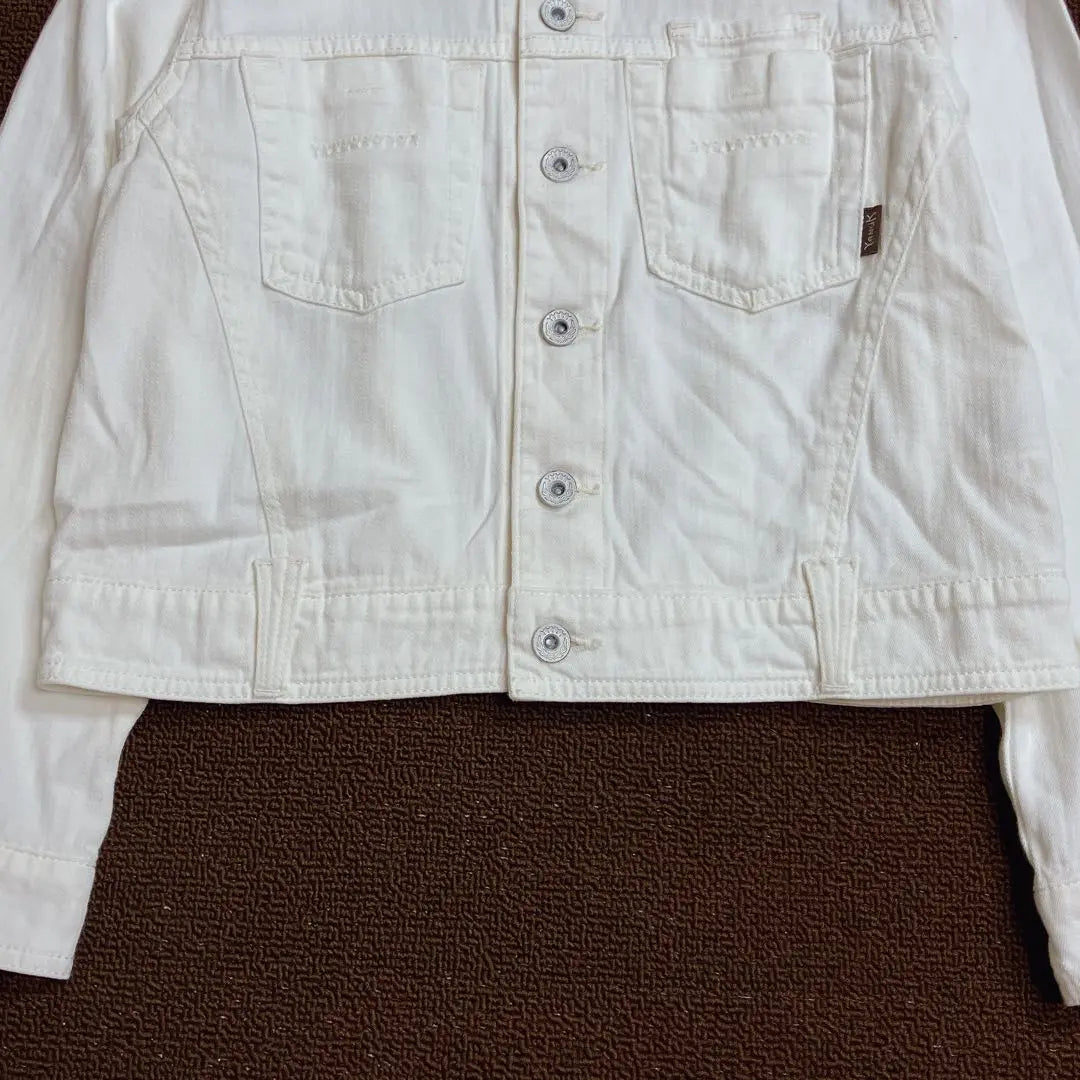 ✨ Try on only✨ YANUK No-collar denim jacket Natural white