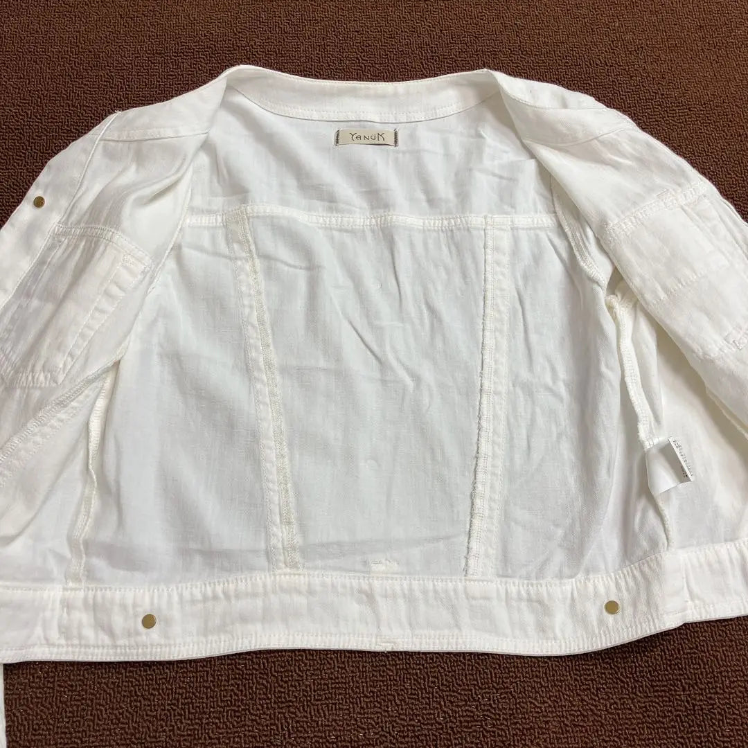 ✨ Try on only✨ YANUK No-collar denim jacket Natural white