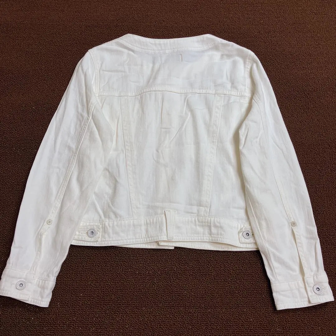 ✨ Try on only✨ YANUK No-collar denim jacket Natural white